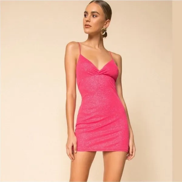 Revolve Superdown Sydney Sparkle Mini Dress in Pink‎ sz small - Image 8