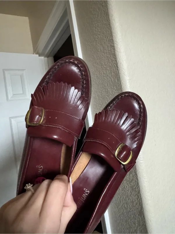 Weejuns Gh Bass Kiltie Fringe Leather Loafers in Burgundy Red‎ Moccasin - Image 5