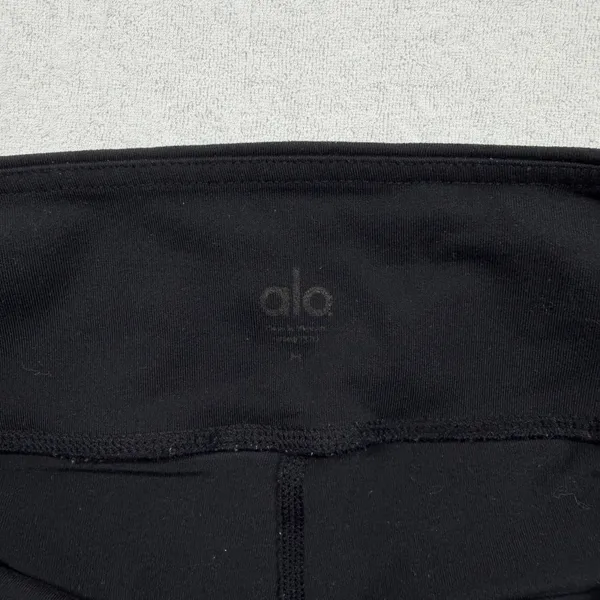 Alo Yoga Moto Leggings Women’s Medium Black Mesh Paneled High Rise Activewear - Image 3