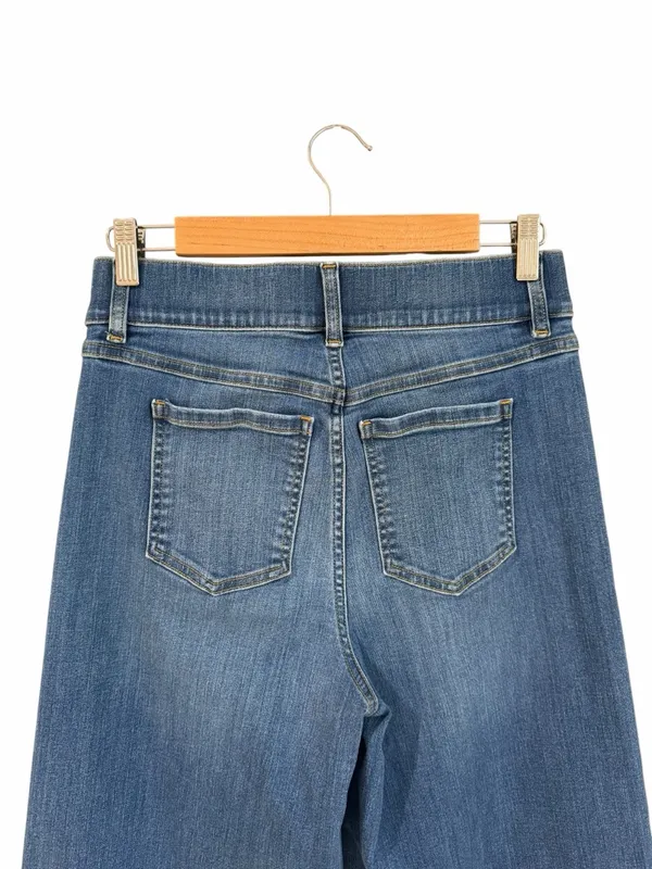 SPANX Seamed Front Wide Leg Jeans Blue Size Medium - Image 9
