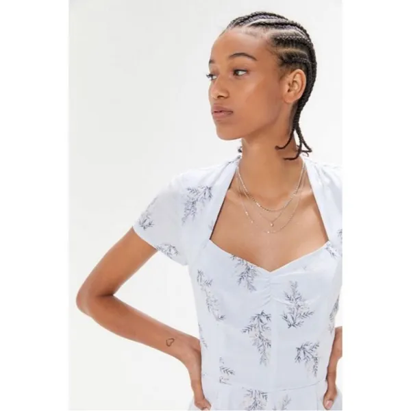 NWT Urban Outfitters UO KerriAnn lilac floral wide leg jumpsuit feminine Sz M - Image 3