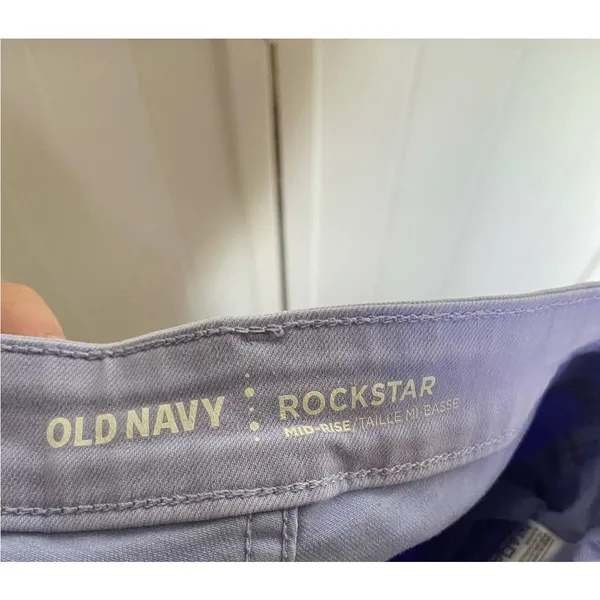 Old Navy Womens Jeans Sz 2 Periwinkle Lilac Rockstar Pants Light Purple Mid Rise - Image 5