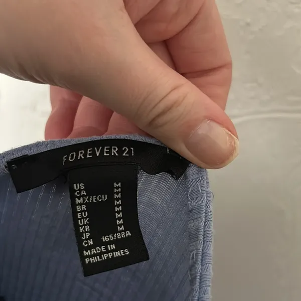 Forever 21 Blue Puff Sleeve Bodysuit with Square Neckline - Image 2