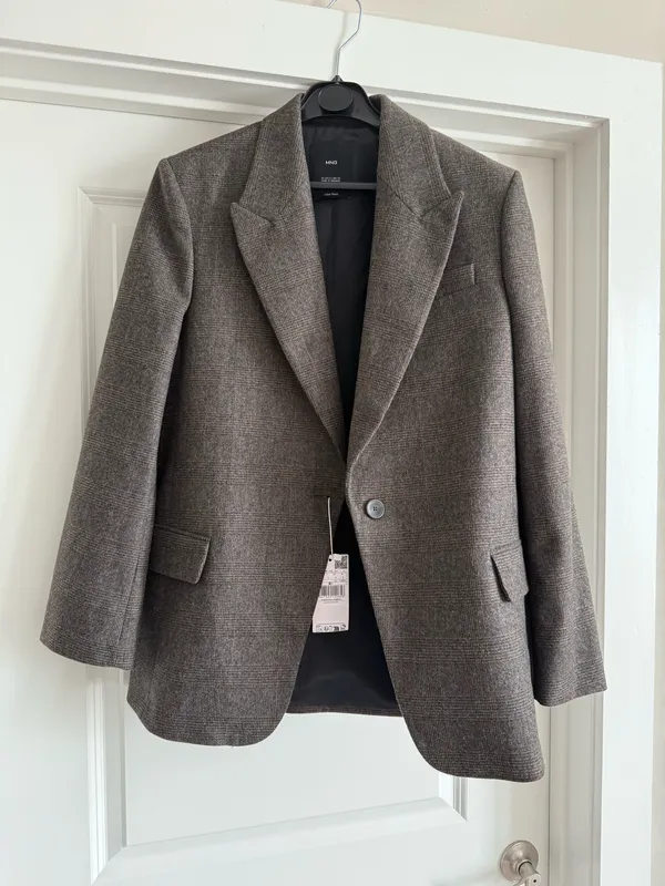 NWT Mango Micro Houndstooth Wool Blazer - Image 3