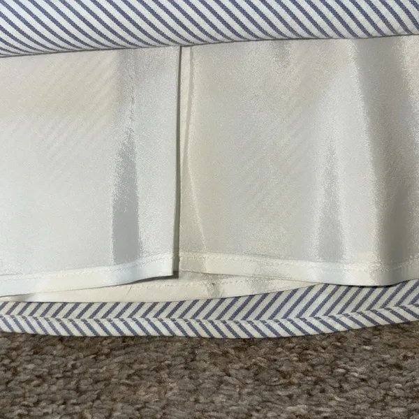 Ann Taylor Blue and White 100% cotton seersucker fit in flare skirt - Image 5