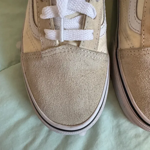 Vans Old Skool Cream and White Sneakers Womens size 6.5 - Image 4