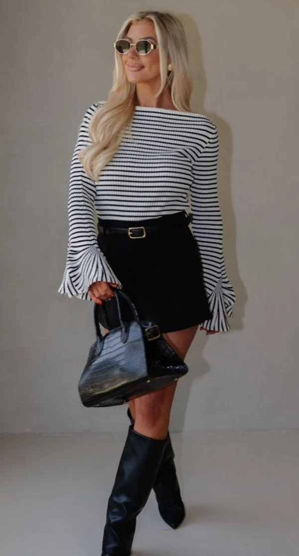 These Three Boutique Black and white sweater - Image 2