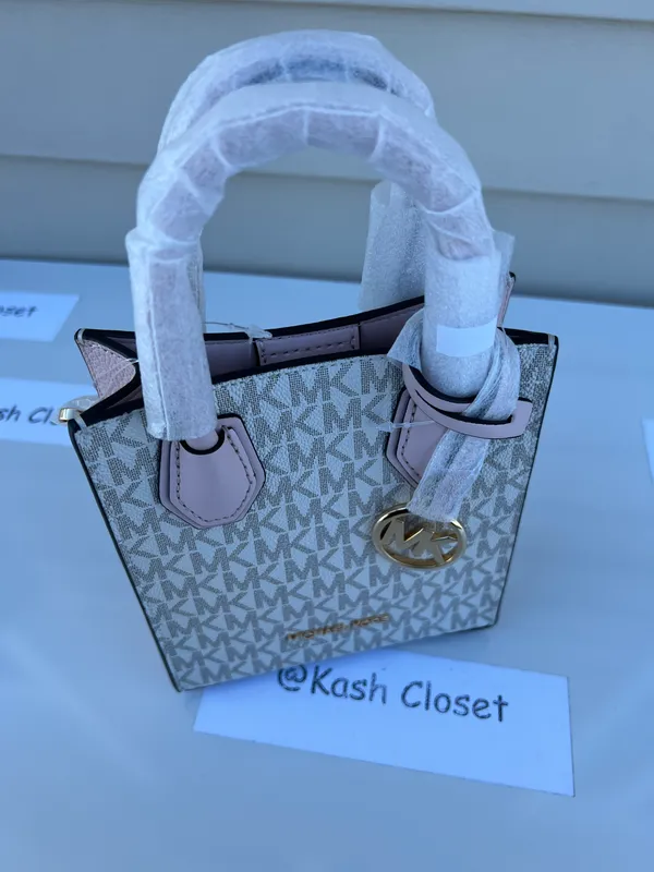 Michael Kors Mercer XS Shopper Xbody | Crossbody Bag |Purse -Powder Blush - Image 4