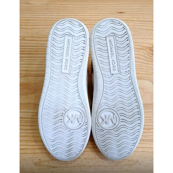 Michael Kors Women's Gold White Leather Sneakers Shoes Size 8.5 M LS24F Low Top - Image 10