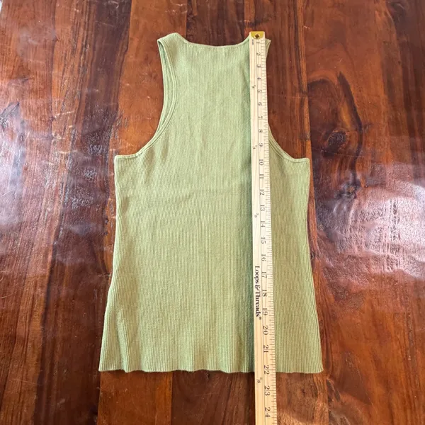 Madewell Womens Ribbed High Neck Tank Top Green Size M CKP478690011 - Image 5