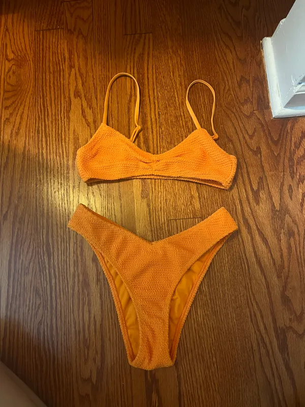 PacSun Orange Georgia Scrunch Bikini Set - Image 4