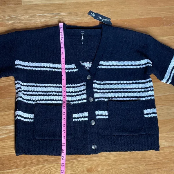 Supplies by UNIONBAY Striped Button Front Cardigan Sweater M NWT - Image 6