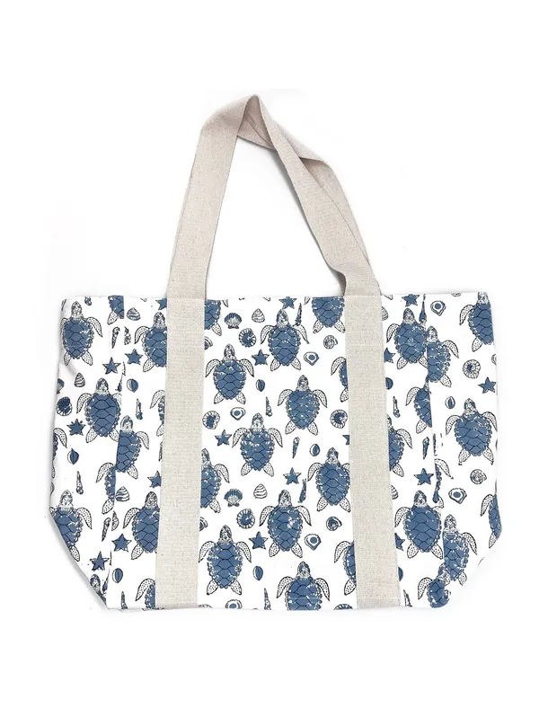 Handcrafted Canvas Bag with Block - Image 2