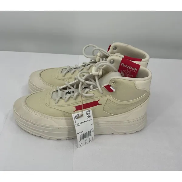 Reebok‎ Club C Geo Mid Vegan Sneakers Casual High Top Shoes Beige Size 10 - Image 4