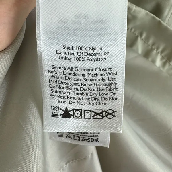 Eddie Bauer Tan Mid-Length High Neck Double Zipper Travex Nylon Jacket Size‎ S - Image 9