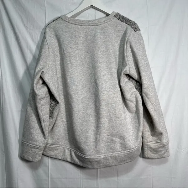 Athleta Heather Pacific Gray Mixed Media Pacific Crewneck Sweatshirt XL - Image 3