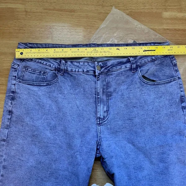 Purple Acid Wash Plus Size Jeans Size 4XL - Image 5