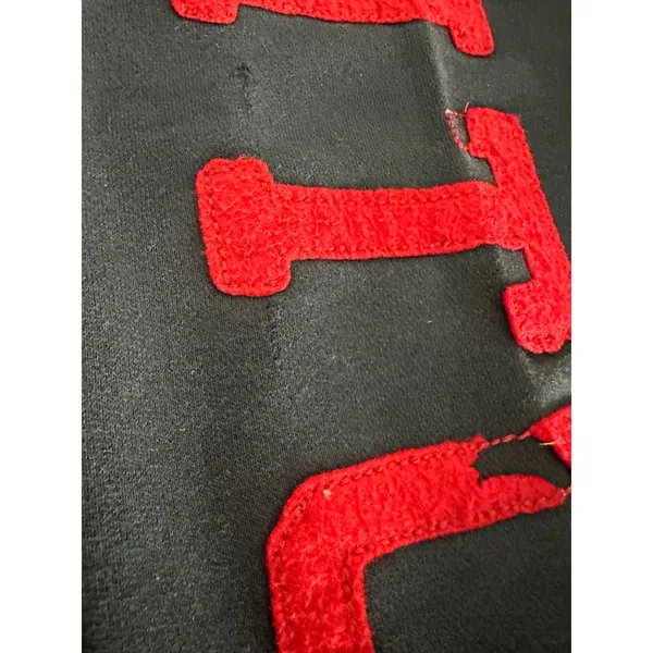 Abercrombie & Fitch Y2K Navy Blue Red Spellout Wide Leg Sweatpants XS - Image 6