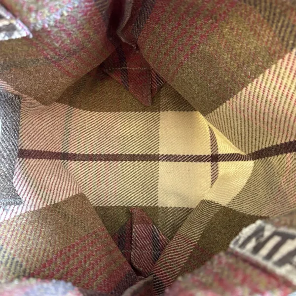 Anta Made in Scotland Pure Wool Tweed Large Tote Bag Strap Herringbone Plaid - Image 4