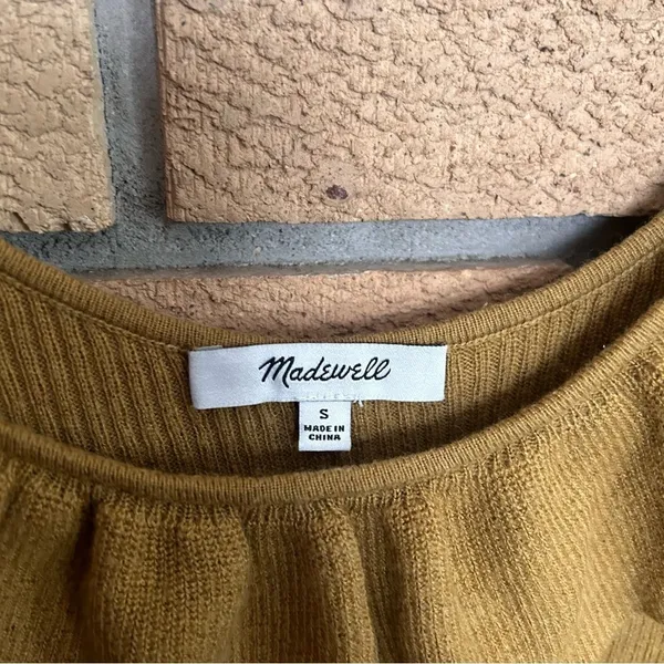 Madewell Wakeford Ruffle Sweater Tank Top #AM299 in Bronze Wool Blend Size Small - Image 2