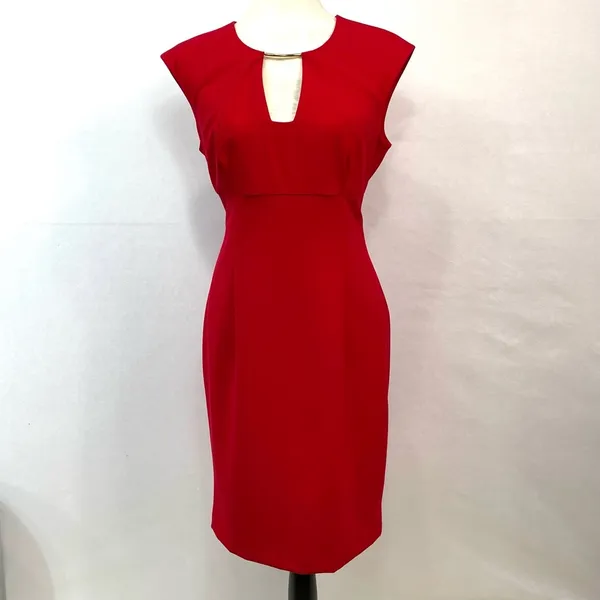 Calvin Klein Sleeveless Red Dress Size 10 - Image 2
