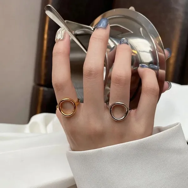 Boutique Womens‎ Yellow Gold Plated S925 Circle Ring, Adjustable - Image 3