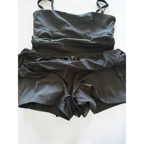 Blogilates Women Black‎ Skirted Active Romper Shorts Mesh Overlay Small - Image 3