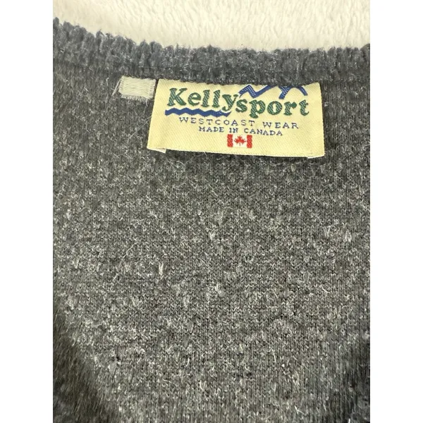 Vintage Kelly Sport Yukon Fleece Vest Women’s Medium Gray Zip‎ Up Made in Canada - Image 4