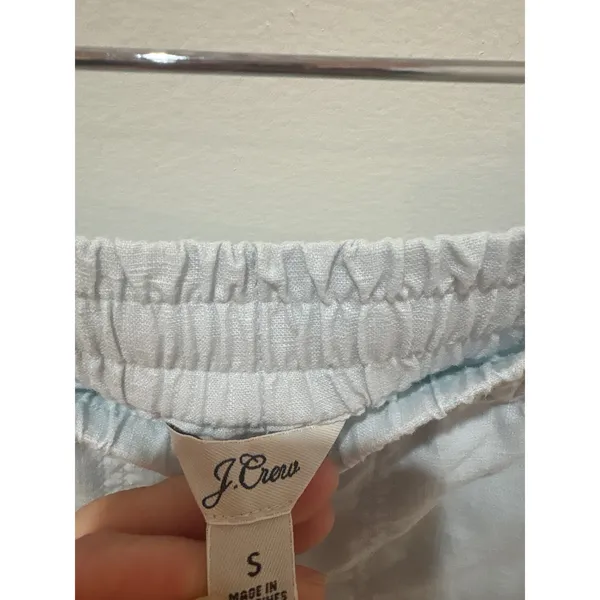 J.Crew Light Blue Linen Lyocell Blend Drawstring Seaside Shorts Small 3in Inseam - Image 2