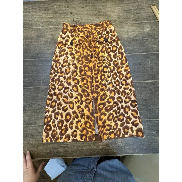 Kate Spade Panthera Canvas Midi Skirt Pockets‎ Linen Cotton Giraffe Print $228 - Image 3