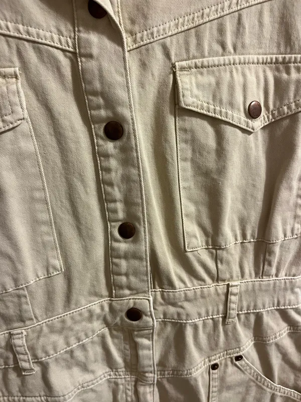 Kaki Denim Button up Dress Tan Size L - Image 3