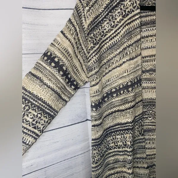 INC International Concepts Womens size XL Open Knit Sweater Cardigan Fair Isle - Image 3