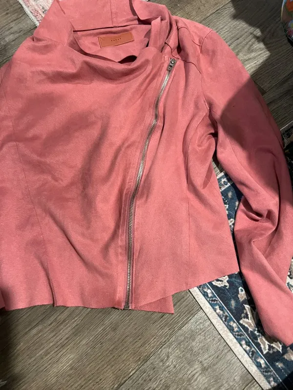 BlankNYC Rare Blush Pink Suede Moto‎ Jacket M - Image 2