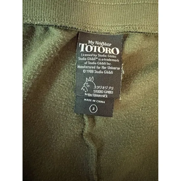 My Neighbor Totoro Joggers Olive Green Studio Ghibli Size 2 - Image 2