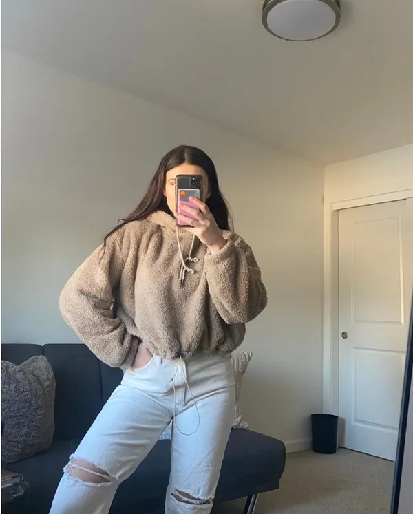 Boutique Crop cozy hoodie - Image 2