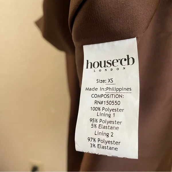 House of CB Faye Satin Pleated Midi Dress Size XS brown‎ $269 NWOT - Image 14