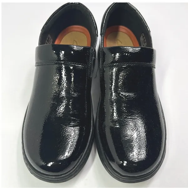Clarks Slip On Clogs Comfort Work Shoes Patent Leather Black Size 9.5 Casul‎ - Image 2