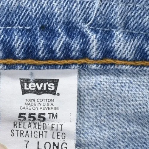 Vintage Levis 555 Denim Skirt Light Wash Embroidered Ribbon Trim Made in USA 25 - Image 4