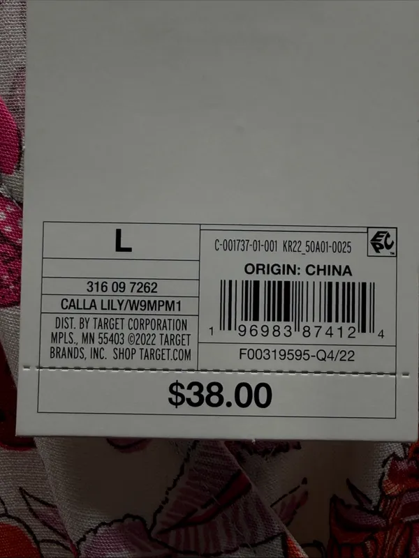 Knox Rose NWT Pink and Orange Floral Calla Lily Flutter Sleeve Maxi Dress Large - Image 6