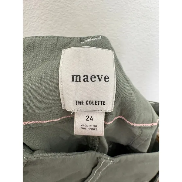 Anthropologie Maeve Colette Crop Pants Maeve Contrast Stitch Moss Olive Green 24 - Image 6