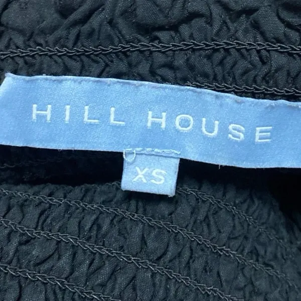 Hill House Home Nesli Black Puff Sleeve Smocked Tiered Midi A-Line Nap Dress XS - Image 6