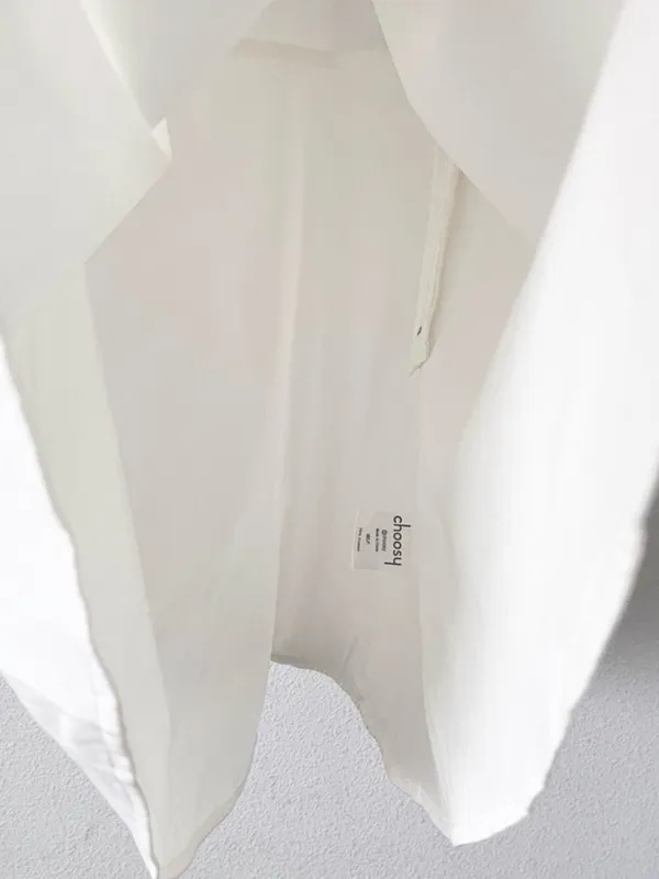 Choosy White Puff Sleeve Tie Front Cottagecore BohoSummer Vacation Mini Dress - Image 6