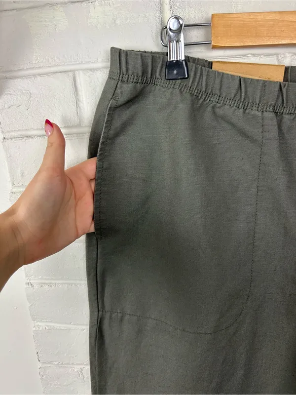 NWT L.L.Bean Green Classic Fit Linen Cotton Pants Size L - Image 9