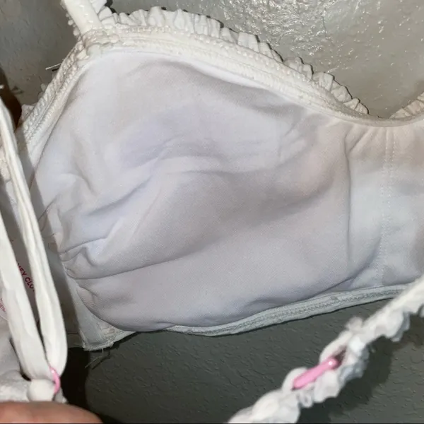 NWOT Stoney Clover‎ Lane x Target White Textured Bikini Top Large Ruffle Strap - Image 4