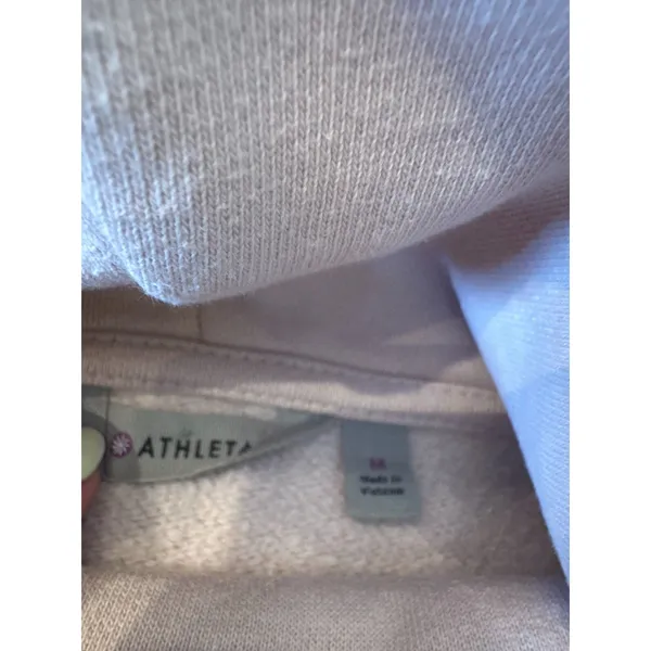 Athleta Funnel Neck Sweatshirt Women's Medium Pink Thumbholes Pullover Cozy - Image 4