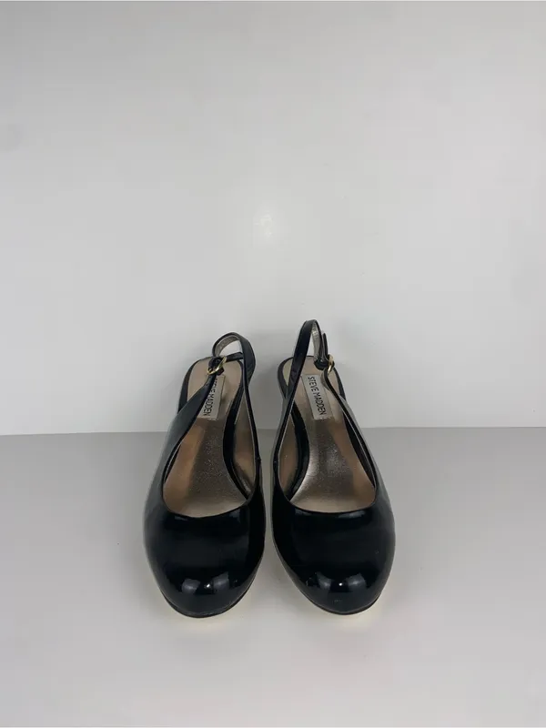 Steve Madden Black Patent Slingback Heels Size 8 - Image 2
