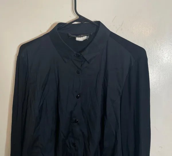 Collared Silk Button Down Blouse - Image 2