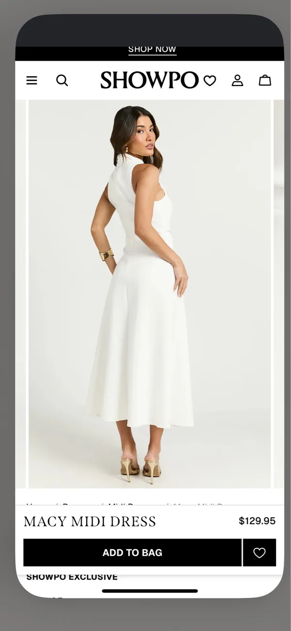 Showpo Maci Midi White Dress - Image 3