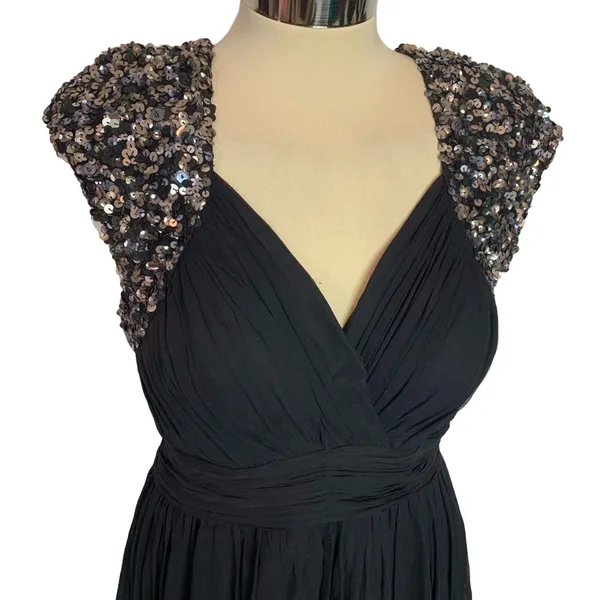 Scala silk sequined open back fit flare‎ dress - Image 3