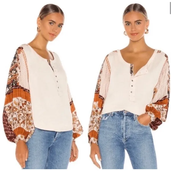 Free People Light Magic Henley Top Size M - Image 2